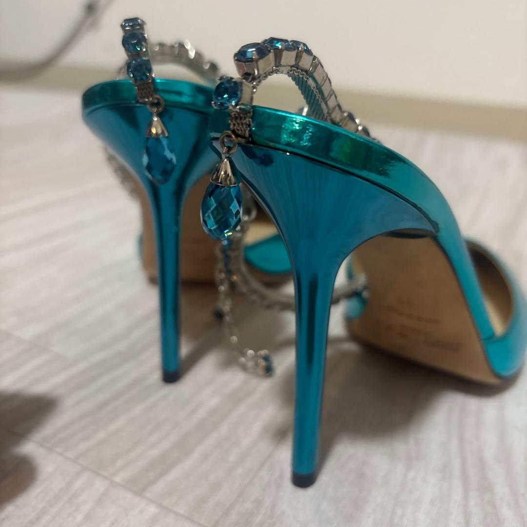 JIMMY CHOO SAEDA100 & CIBELLE ティールサンダル