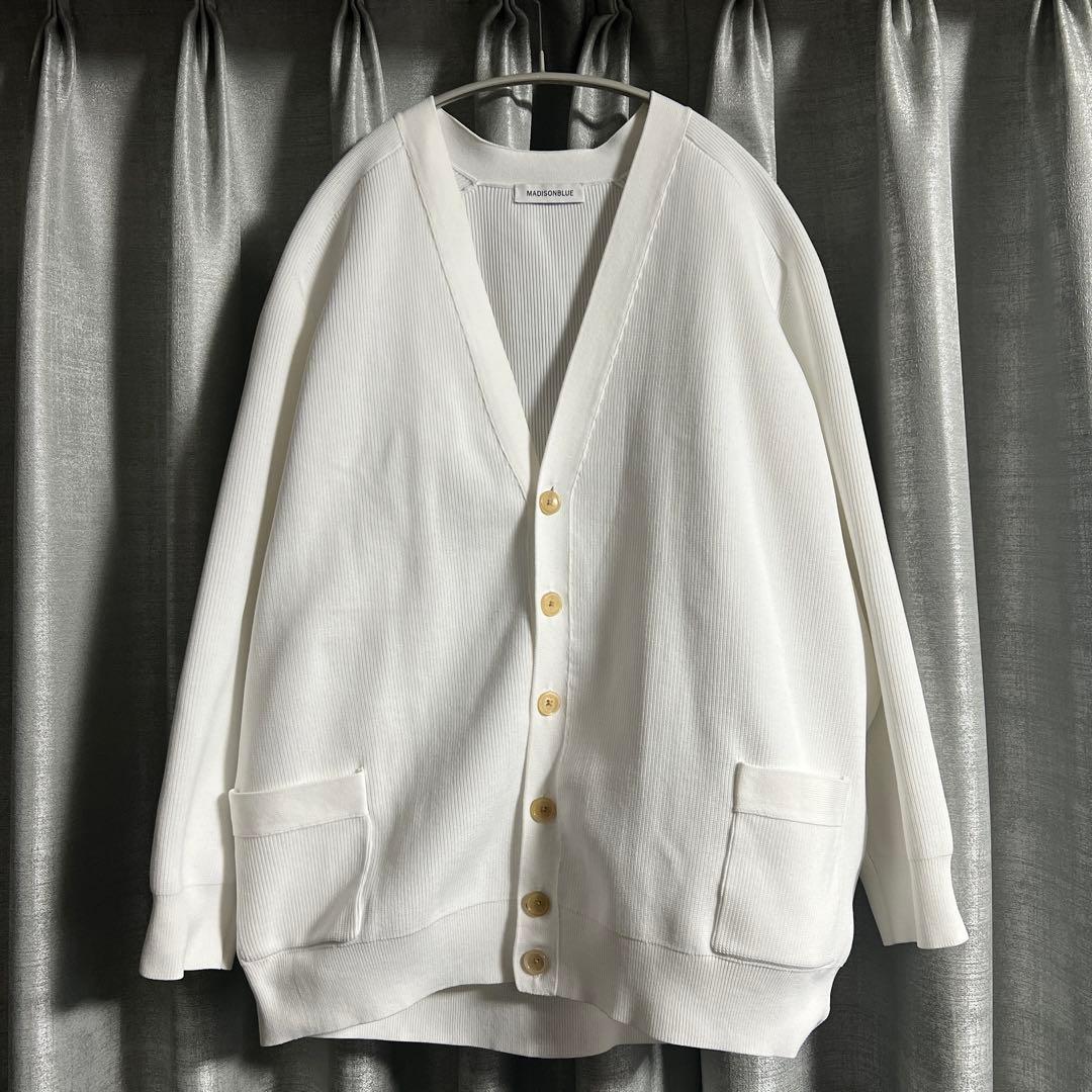 MADISONBLUE ホワイト ビックシルエット カーディガン