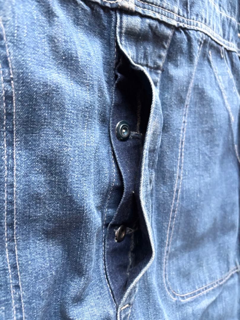 40's 希少 ビンテージ ミリタリー オーバーオール 月桂榭 色落ち 赤ミミ