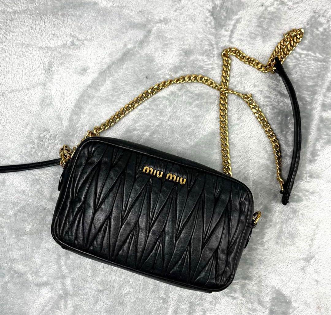 ミュウミュウ マテラッセ ショルダーバッグ ブラック 黒 斜め掛け◎