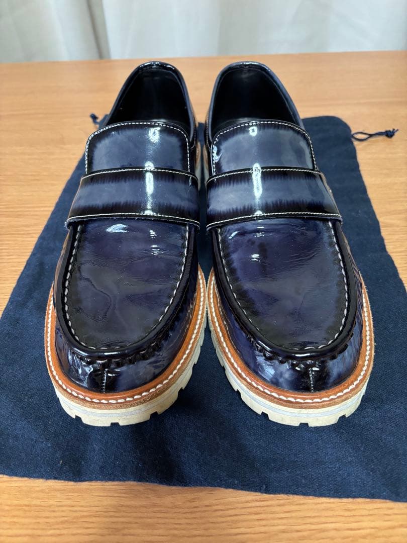 ミハラヤスヒロ ブラウン パテントレザー ローファー　26cm