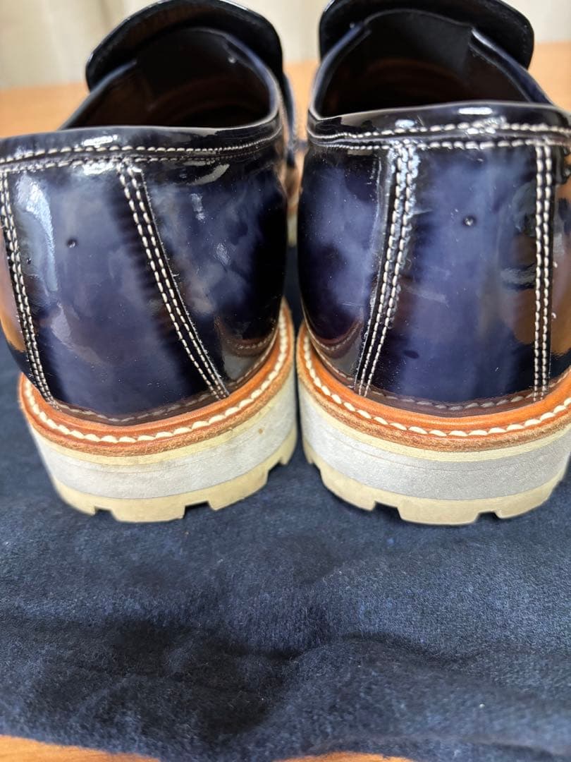 ミハラヤスヒロ ブラウン パテントレザー ローファー　26cm