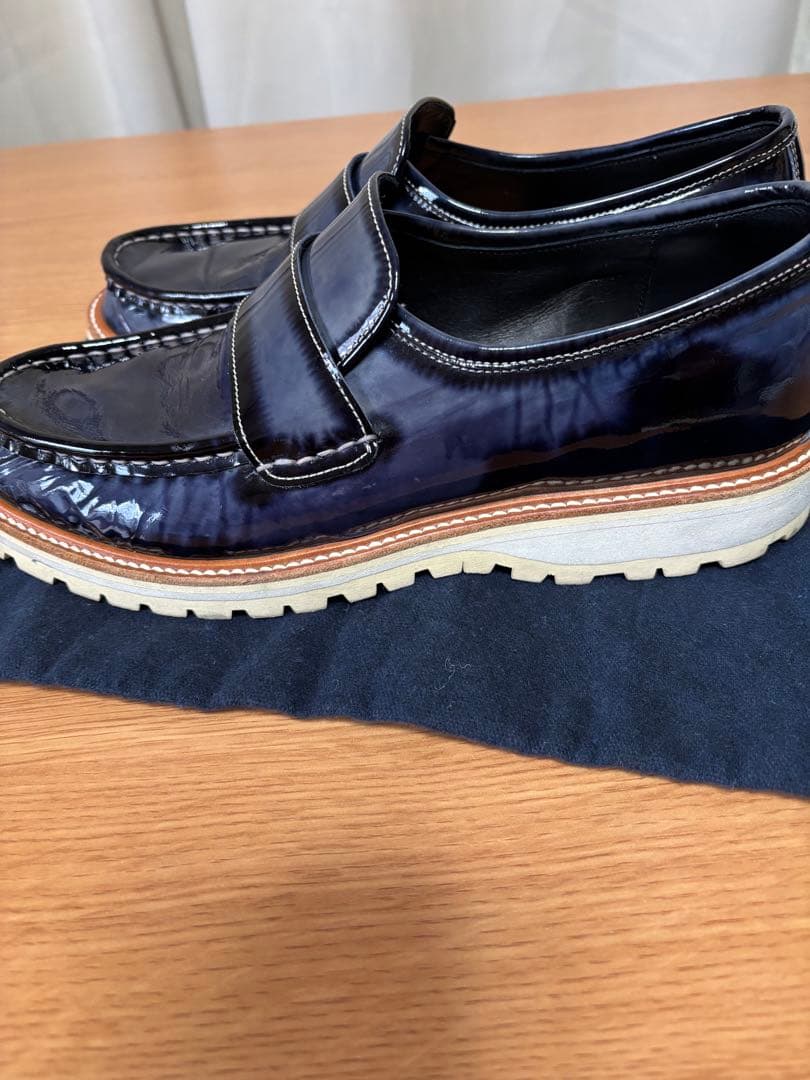 ミハラヤスヒロ ブラウン パテントレザー ローファー　26cm