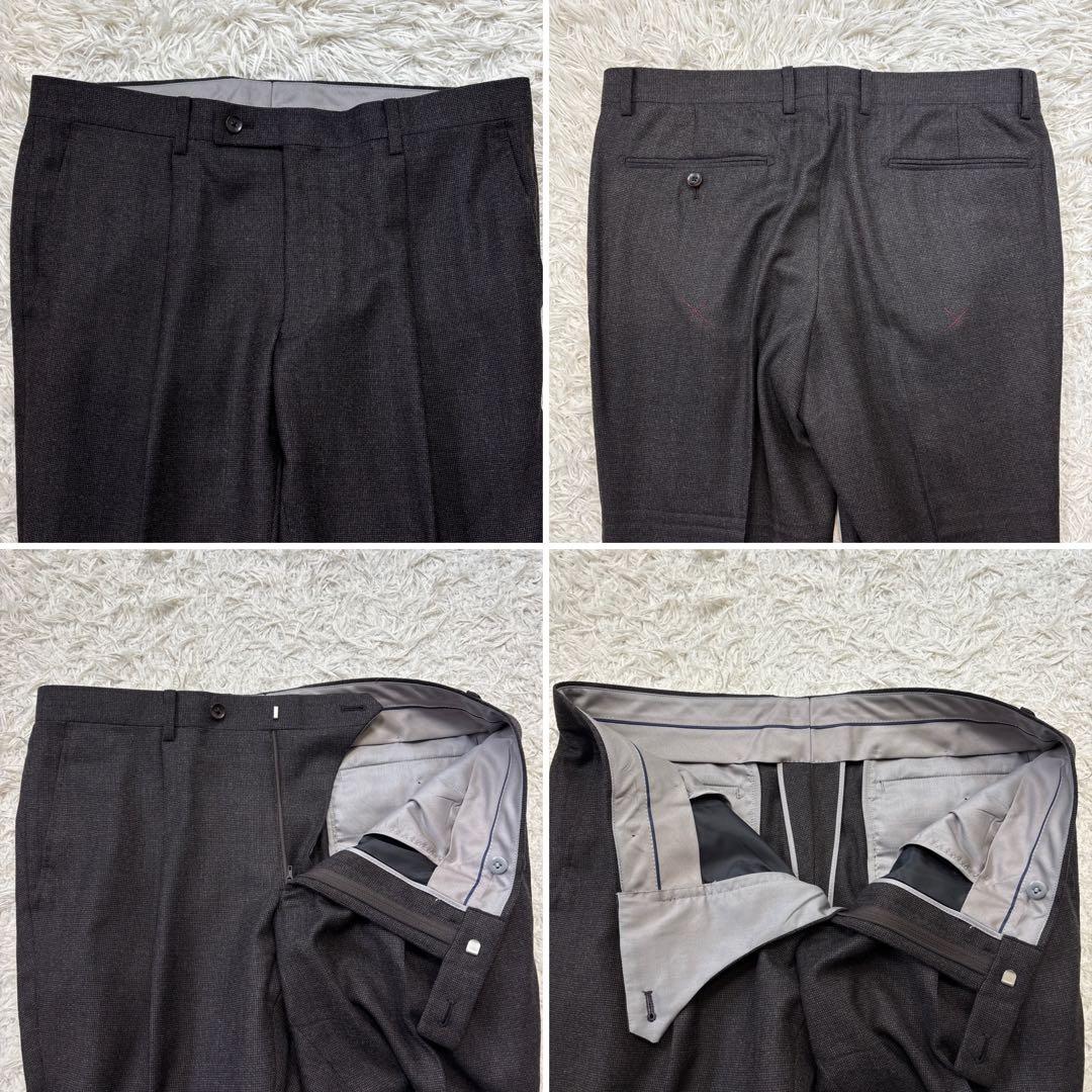 未使用級☆【アレキサンダージュリアン】フィンテス生地　3ピース　濃茶　AB4 M