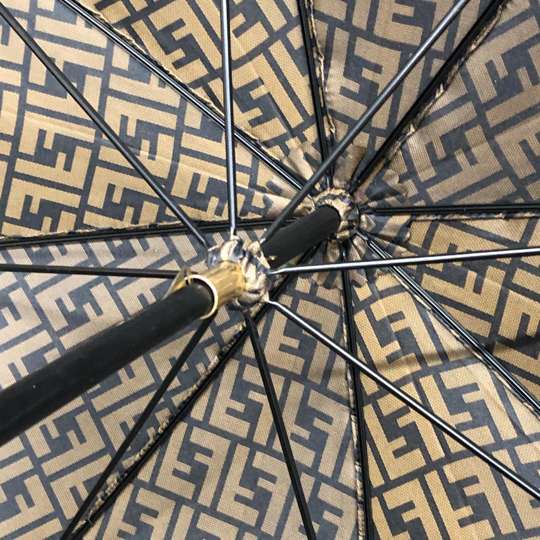 【未使用保管品】11D553/フェンディ/雨傘/ズッカ柄/FFロゴ/茶/オールド