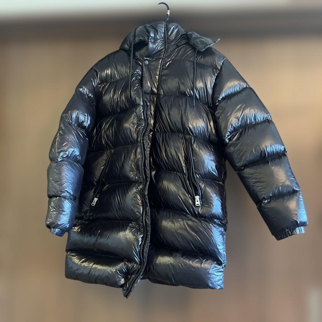 ぐみっこさん専用80%ダウン ロングパフジャケット 黒 XL フード付