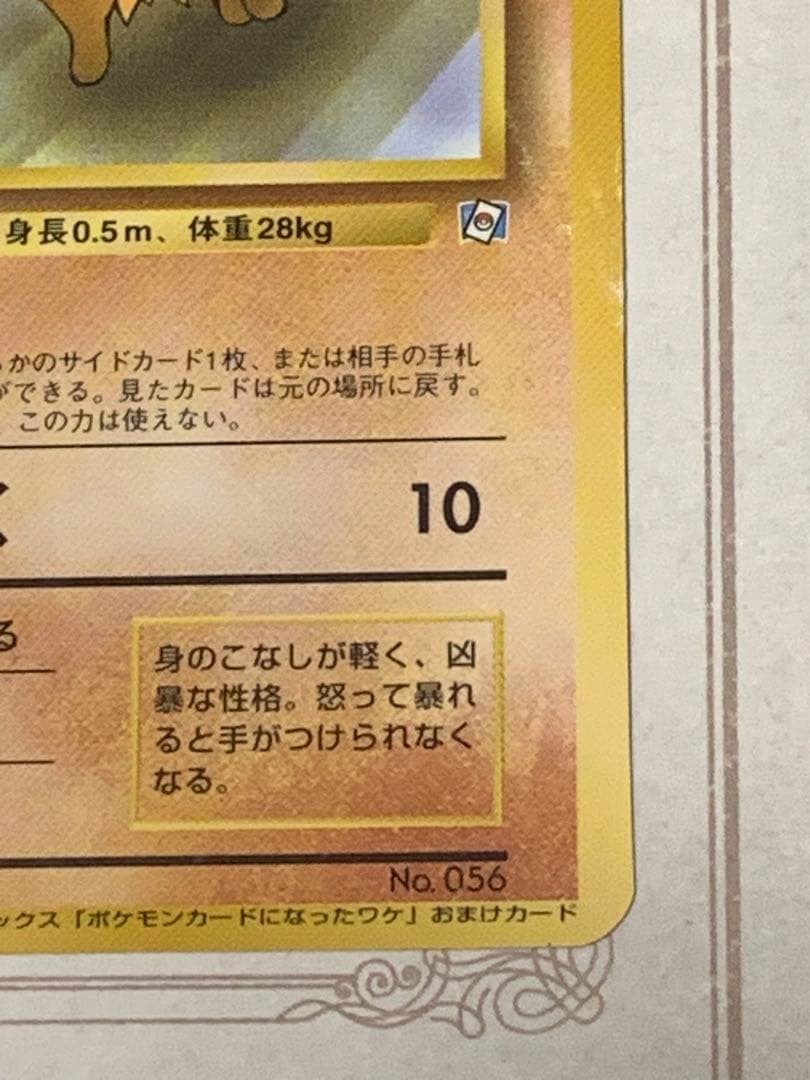 旧裏 マンキー ポケモンカードになったワケ 当時物 レトロ