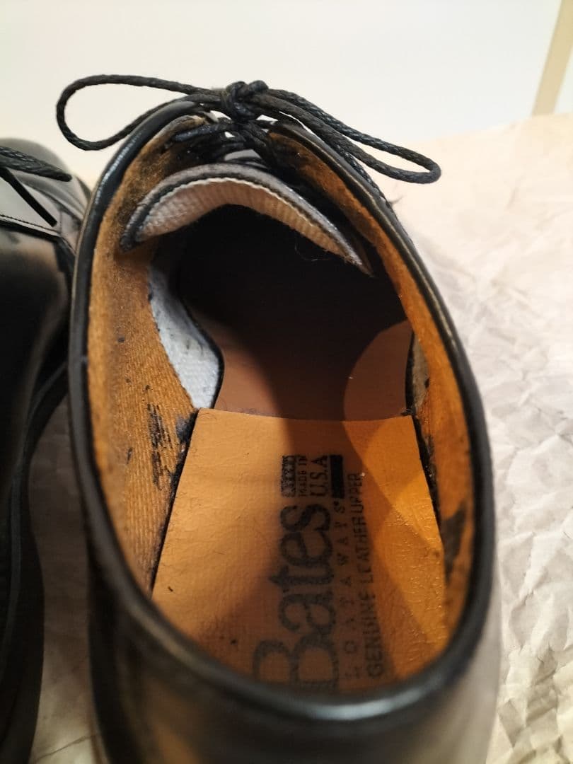 BATES（ベイツ）黒本革シューズ USA製　9程度？（26.5〜27cm）