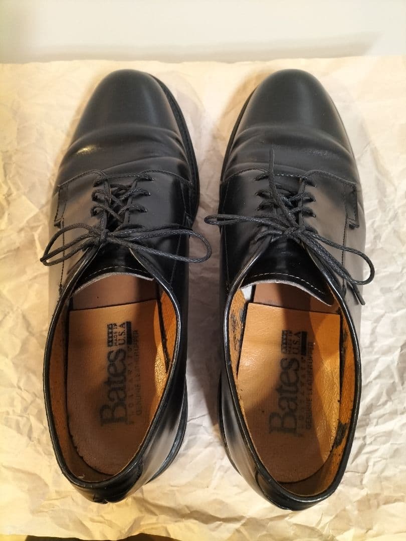 BATES（ベイツ）黒本革シューズ USA製　9程度？（26.5〜27cm）