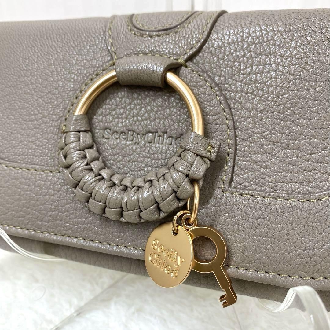 【最終セール美品】see by Chloe グレーレザー 長財布 シーバイクロエ