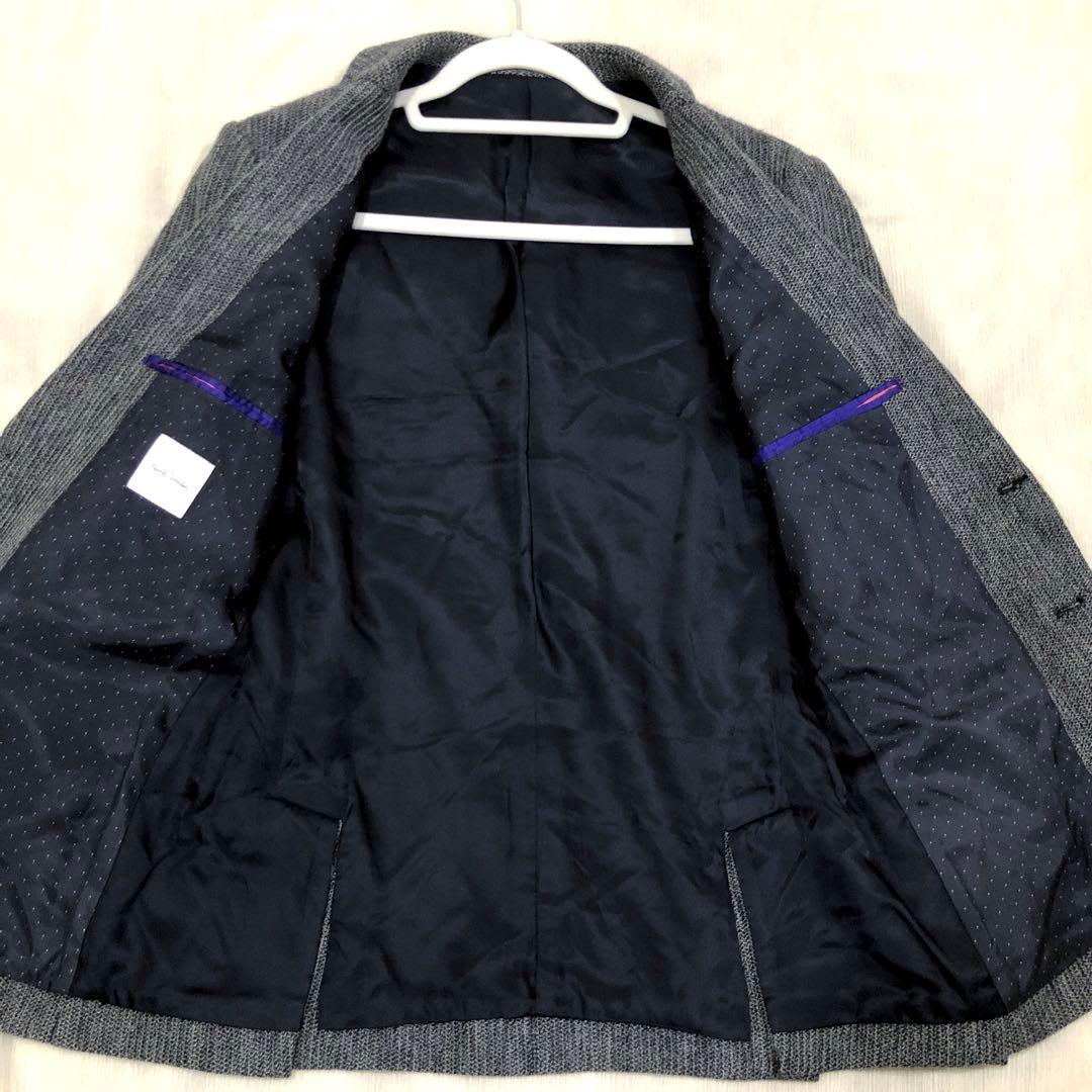 Paul Smith ポールスミス ミックスニット テーラードジャケット グレー