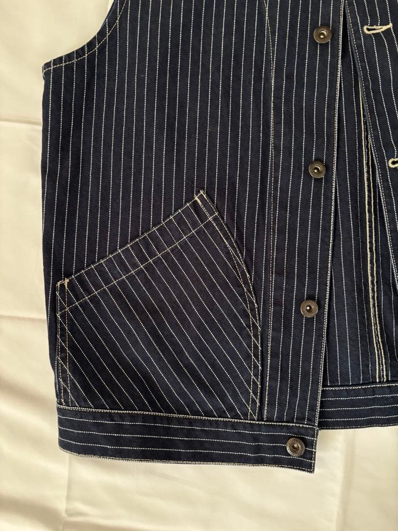 Schott ショット オールドヒッコリー デニムベスト XL ピンストライプ