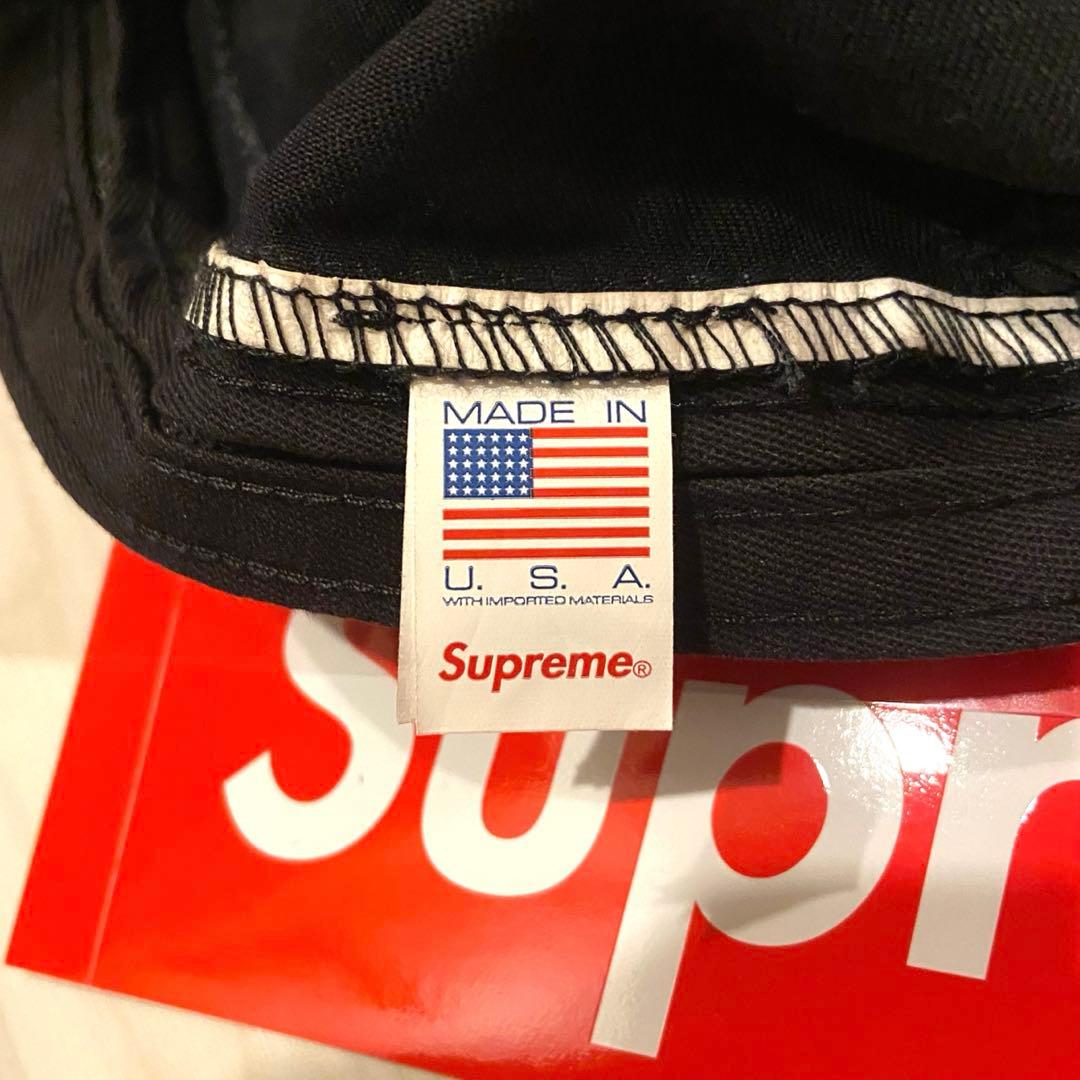 新品 Supreme Washed Chino Twill Camp Cap 黒