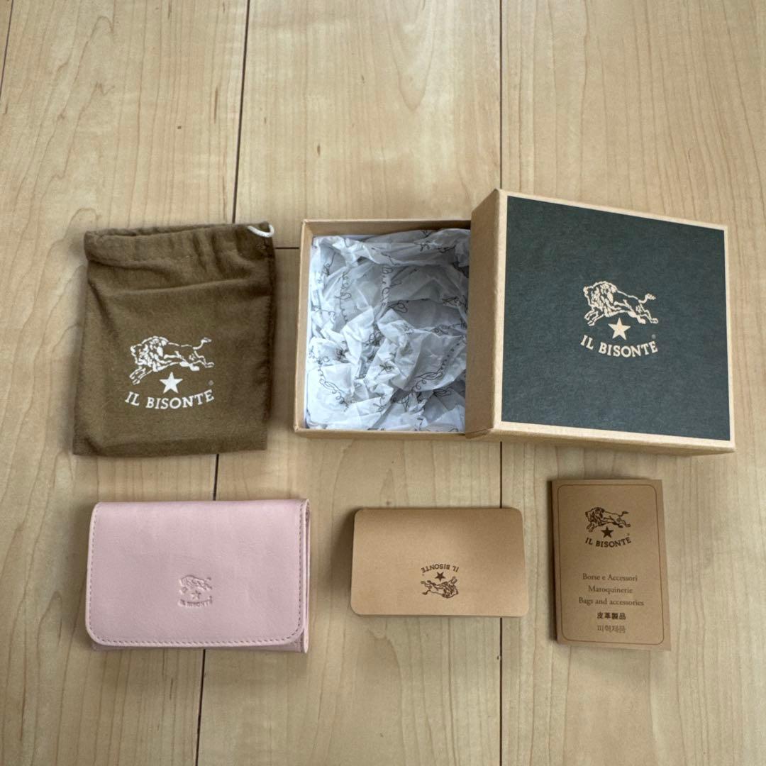 【新品未使用・レア色】IL BISONTE 名刺入れ ピンク VACCHETTA