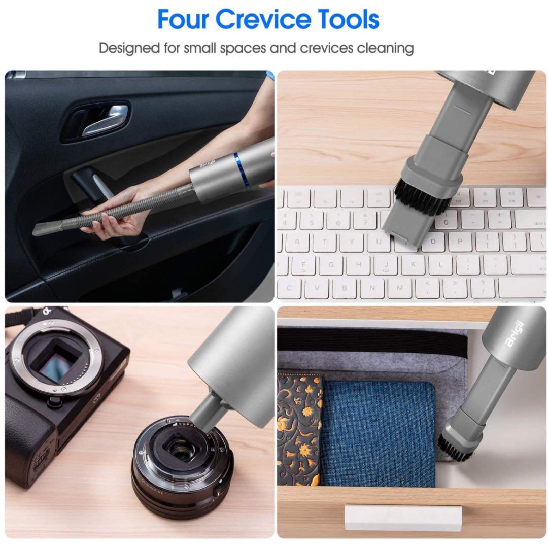 ミニ ハンディクリーナー, 小型掃除機とエアダスターと電動ポンプ 3in1多機能