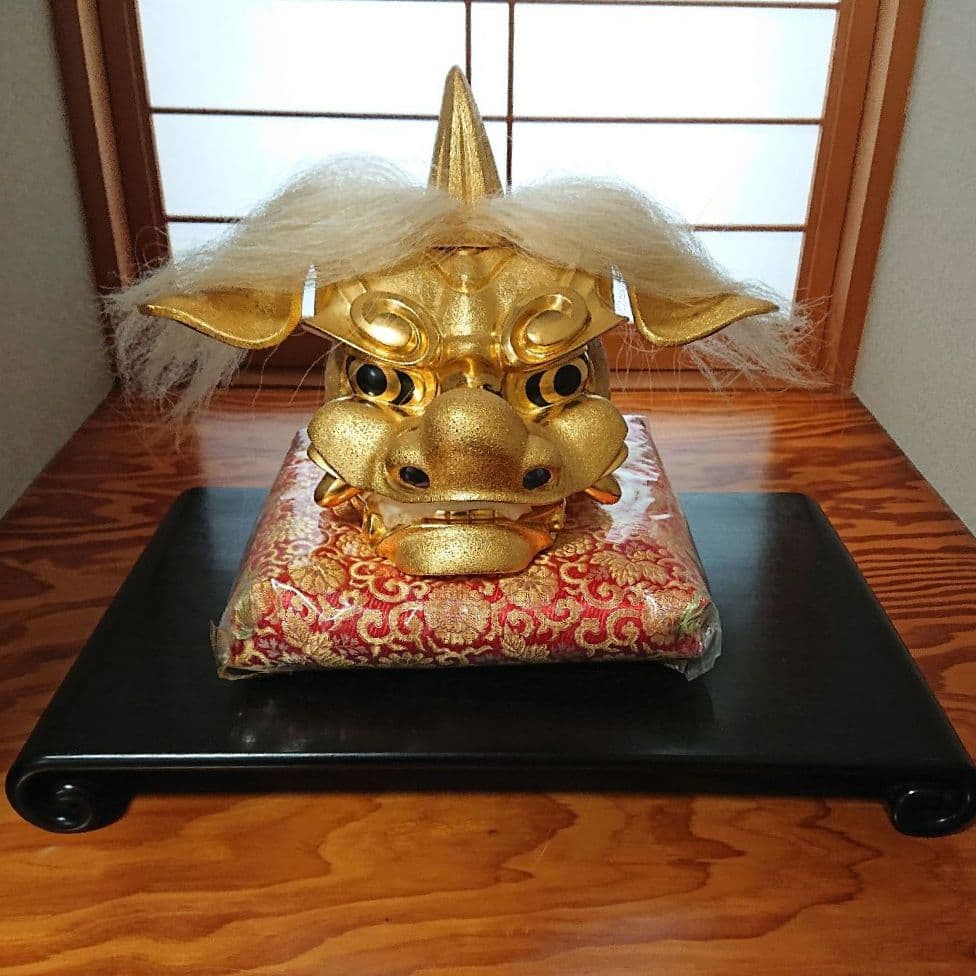 獅子頭 金箔 富山県井波彫刻