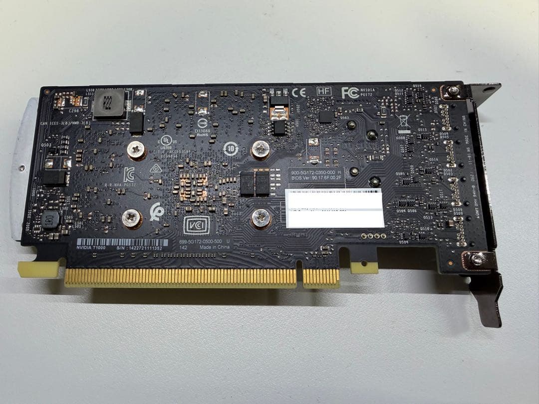 NVIDIA T1000 4GB ロープロファイルブラケット　Quadro