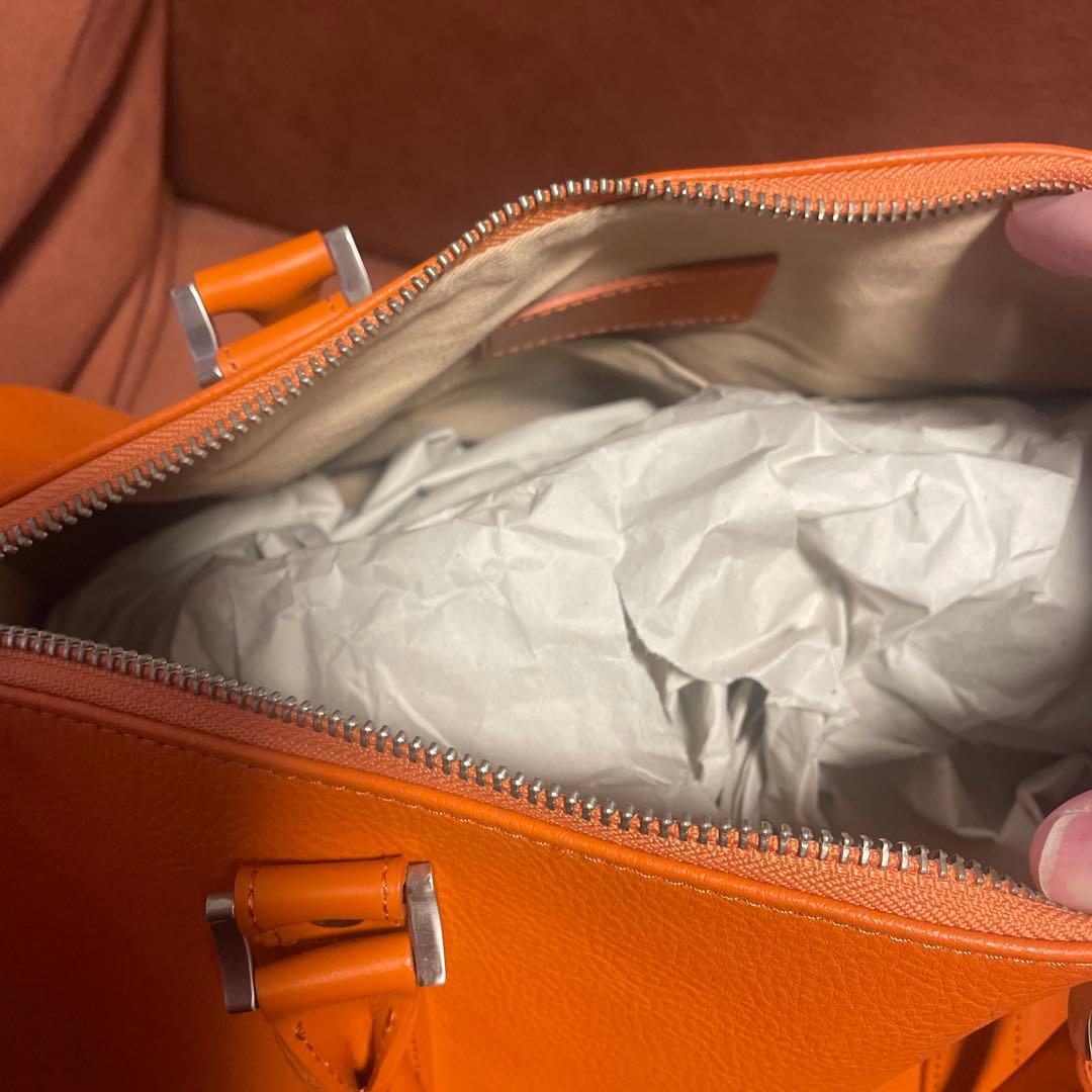 MBハイエンド レザーショルダーバッグ オレンジ