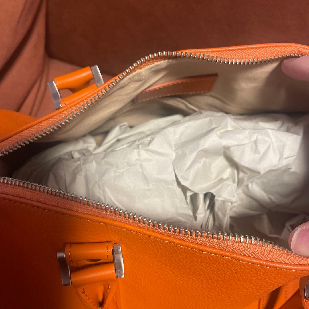 MBハイエンド レザーショルダーバッグ オレンジ