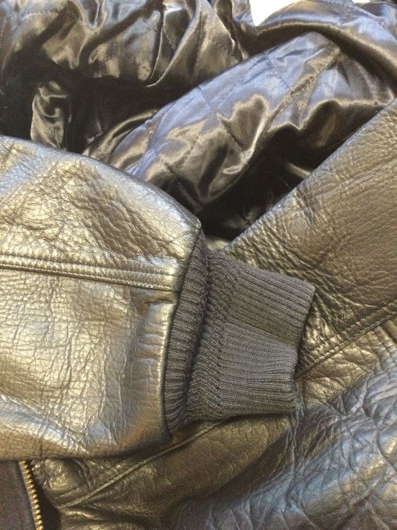 Men's BATSU スタジャン 牛袖革