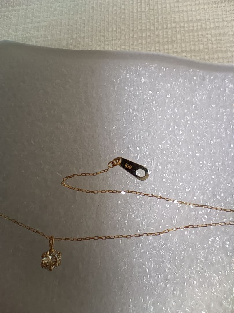 K18　ネックレス　ダイヤモンド　YG　イエローゴールド　新品未使用