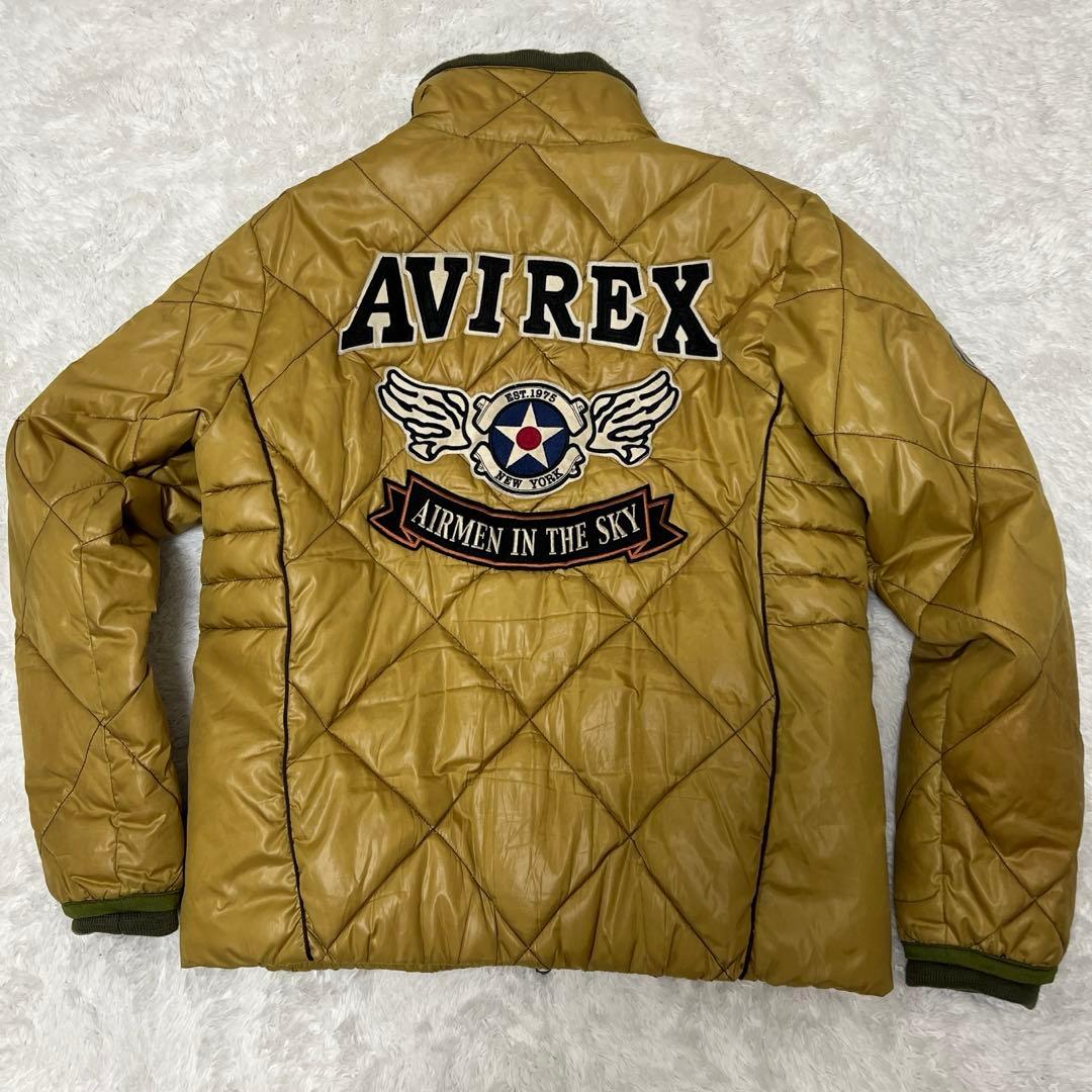 【希少】AVIREX アヴィレックス キルティングジャケット ワッペン 刺繍 L