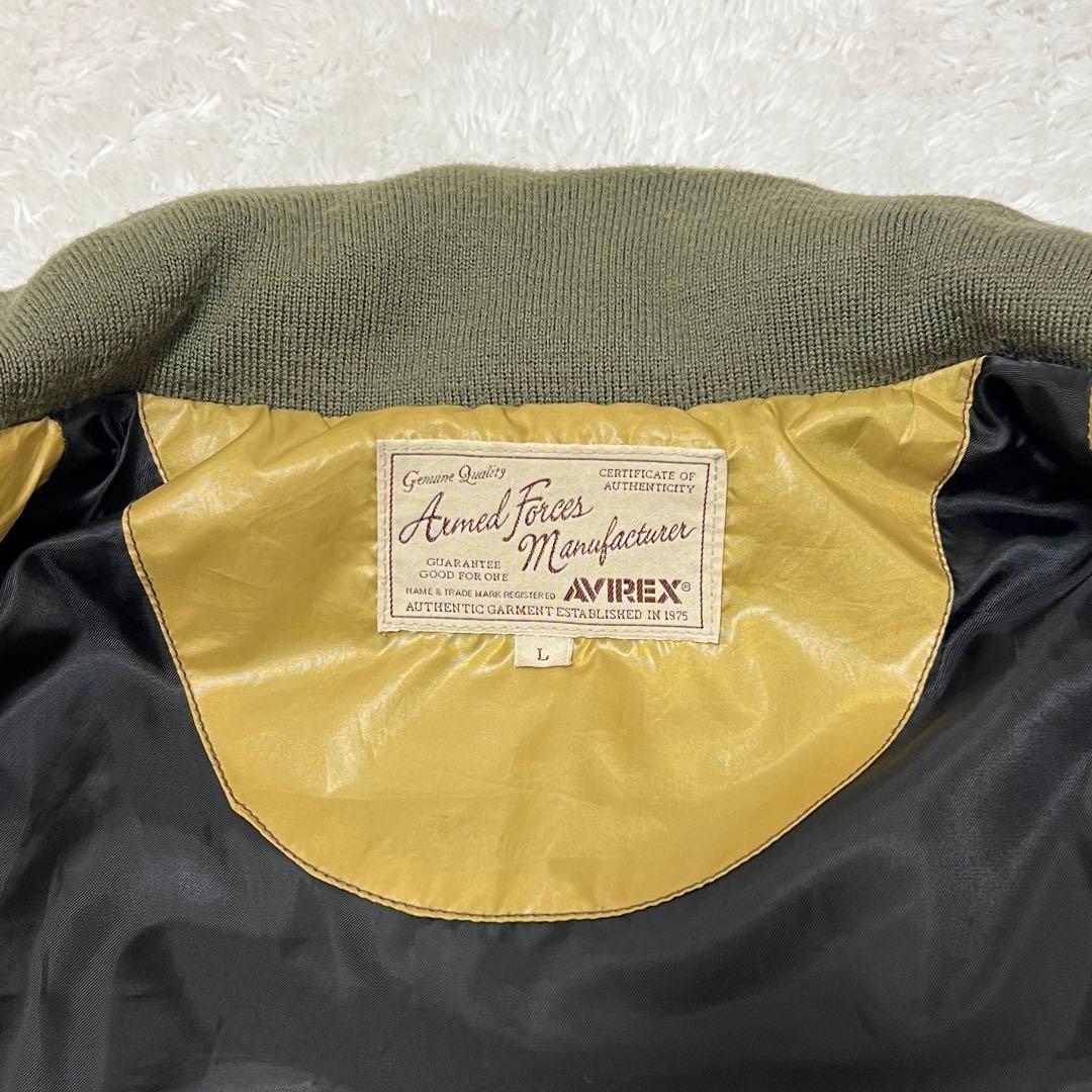 【希少】AVIREX アヴィレックス キルティングジャケット ワッペン 刺繍 L
