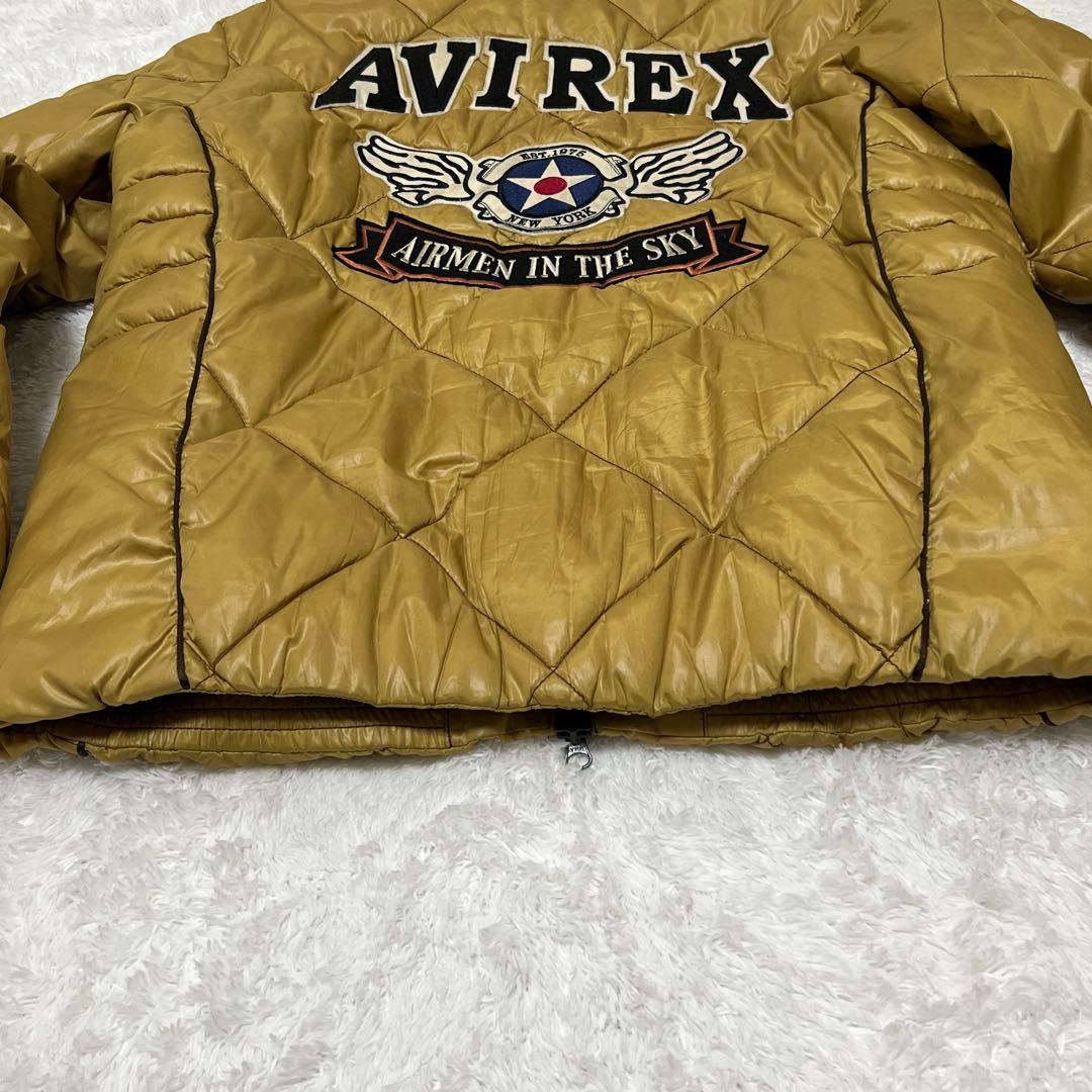 【希少】AVIREX アヴィレックス キルティングジャケット ワッペン 刺繍 L