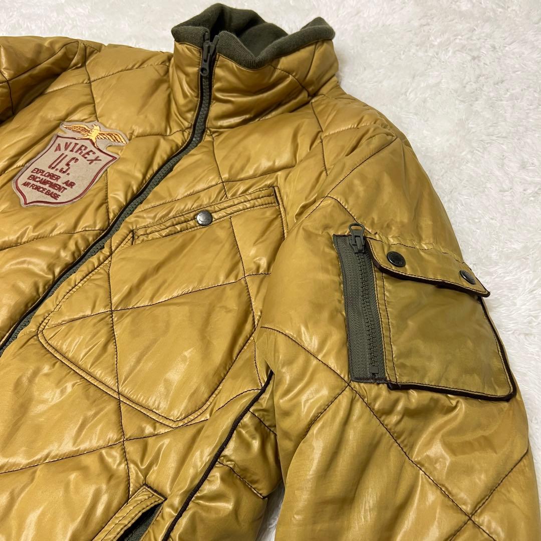 【希少】AVIREX アヴィレックス キルティングジャケット ワッペン 刺繍 L