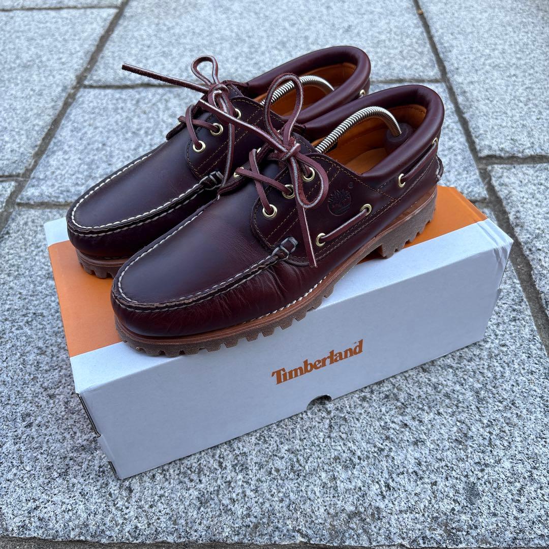 Timberland 3eye バーガンディ　26.5cm 美品　モカシン