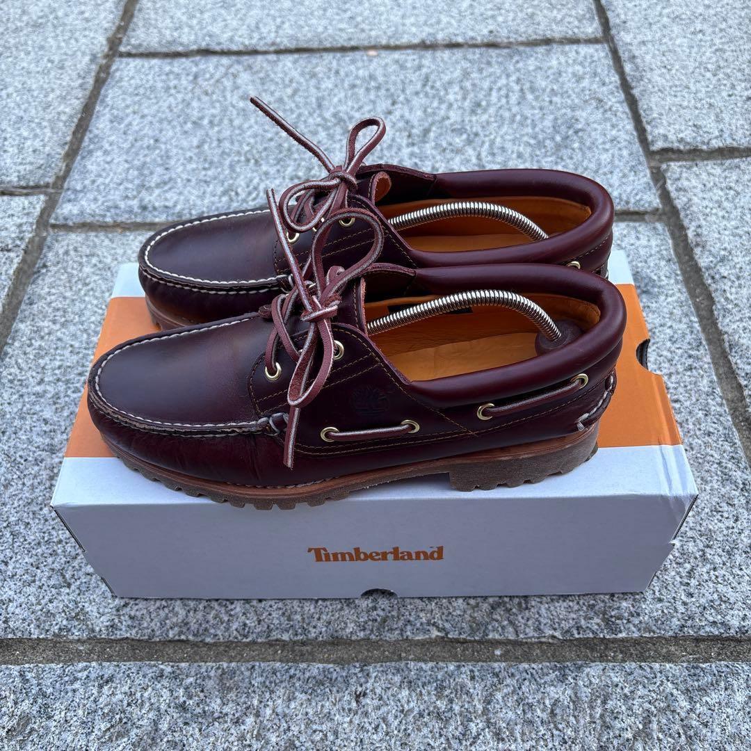 Timberland 3eye バーガンディ　26.5cm 美品　モカシン
