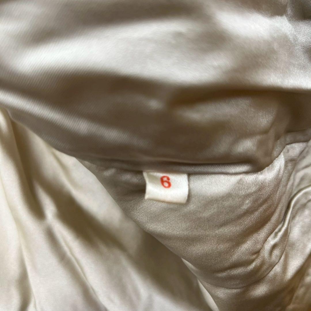 リアルファーコート サイズ6 ベージュ系グレージュ（ベージュ寄りのグレー）