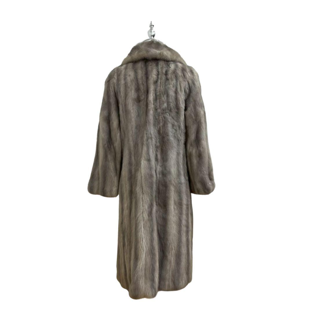 リアルファーコート サイズ6 ベージュ系グレージュ（ベージュ寄りのグレー）