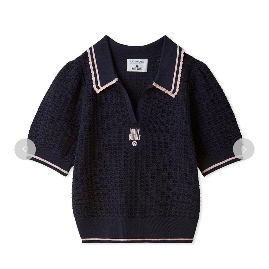 【LILY BROWN×MARY QUANT】シアーポロニットトップス