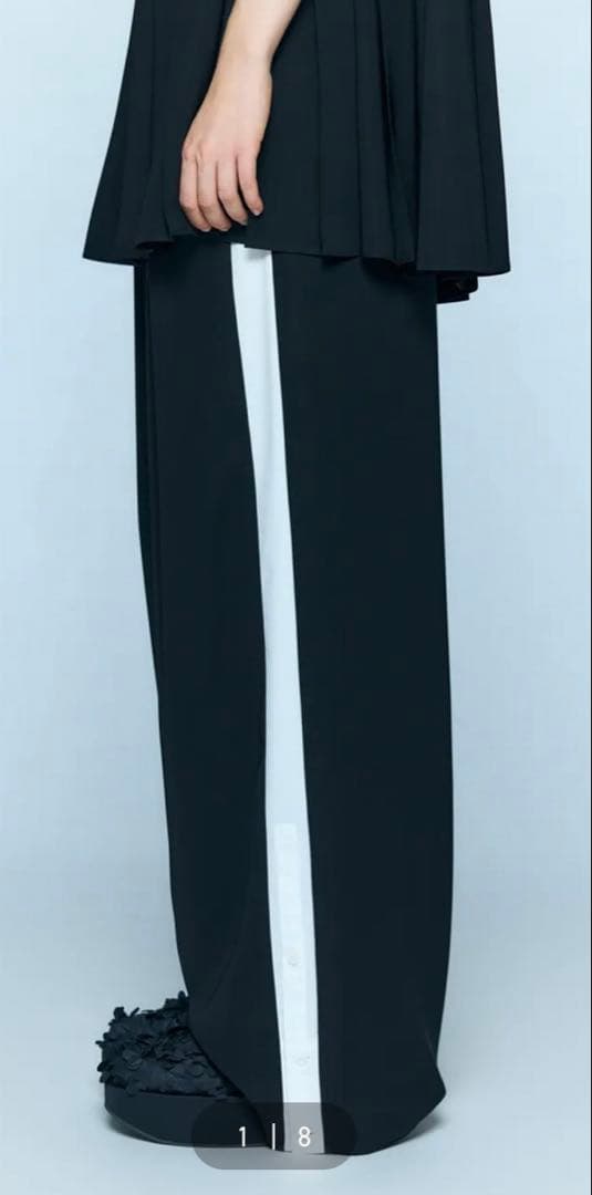 エンフォルド　SHIRT-LAYERED WIDE-PANTS BLACK 36