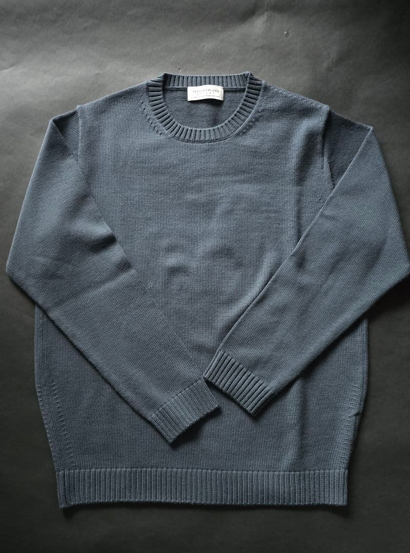 TOMORROWLAND グレー クルーネックウールニット トゥモローランド