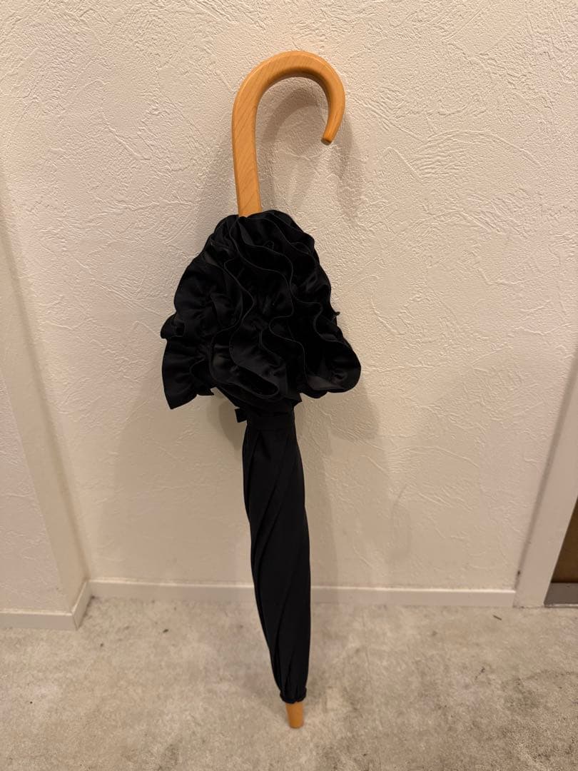 サンバリア 長傘S 黒 フリル