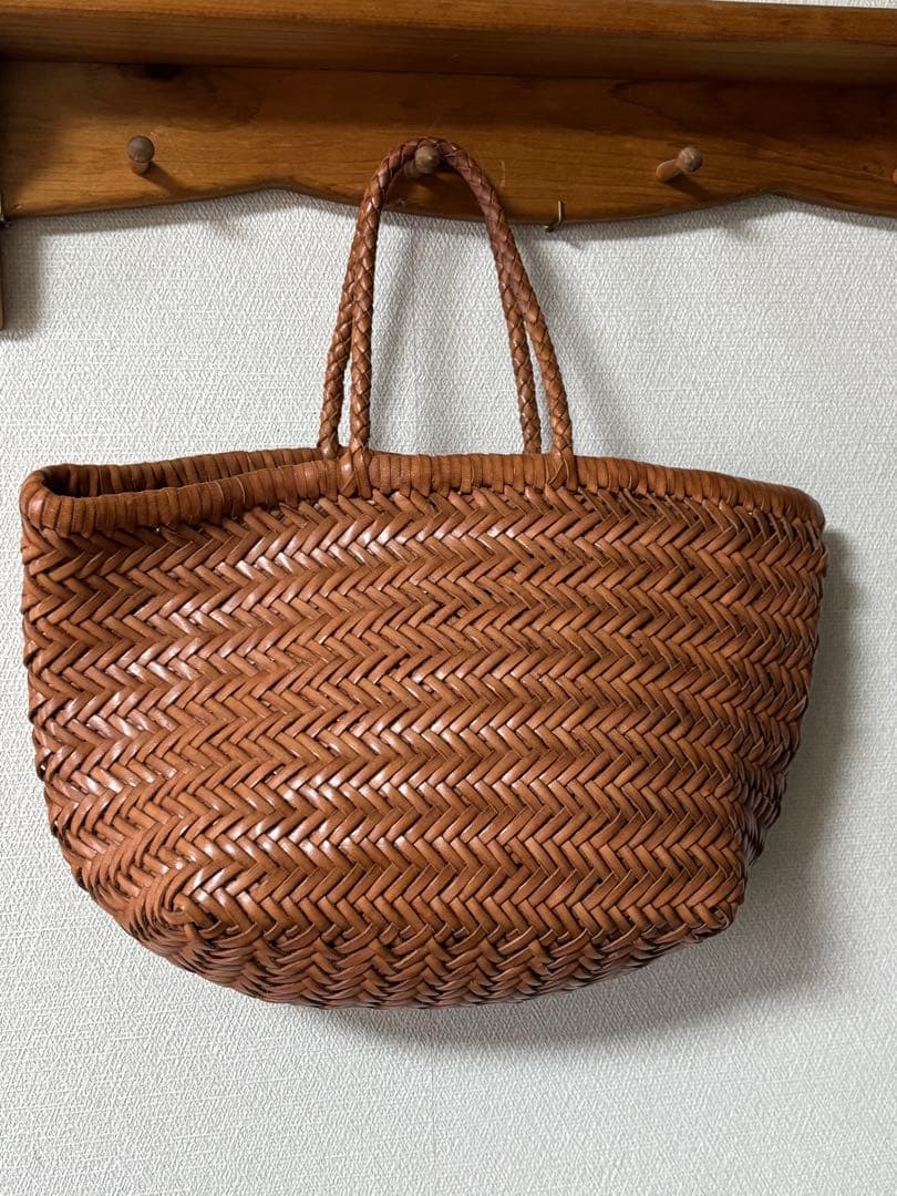 ドラゴンバッグ　レザートートメッシュ　タン