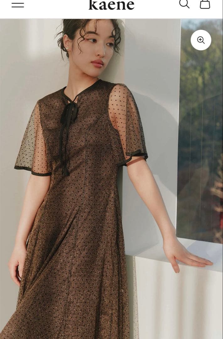 【極美品】kaene パイピングドットドレス　オケージョンワンピース　結婚式