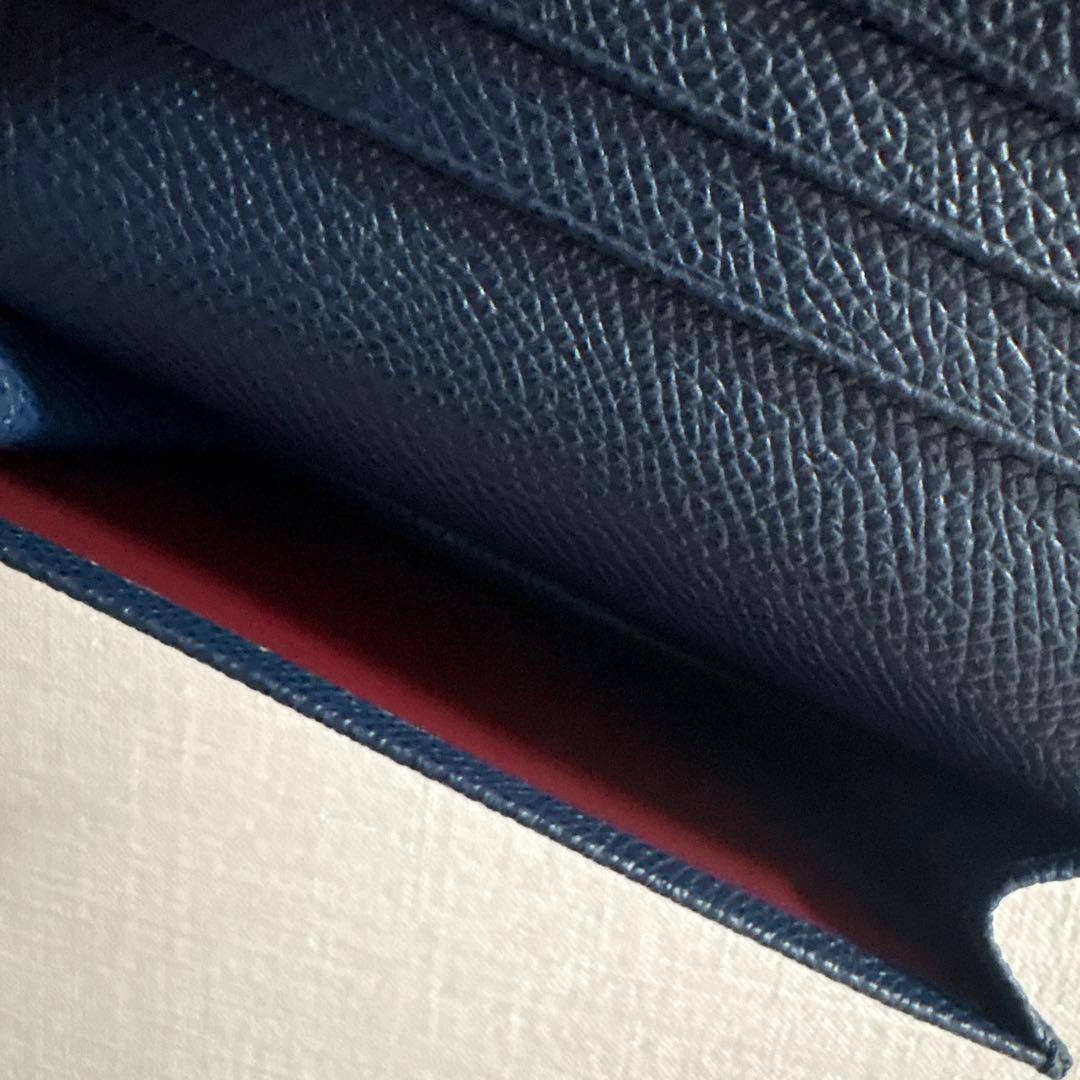 BVLGARI ネイビー レザー 名刺入れ