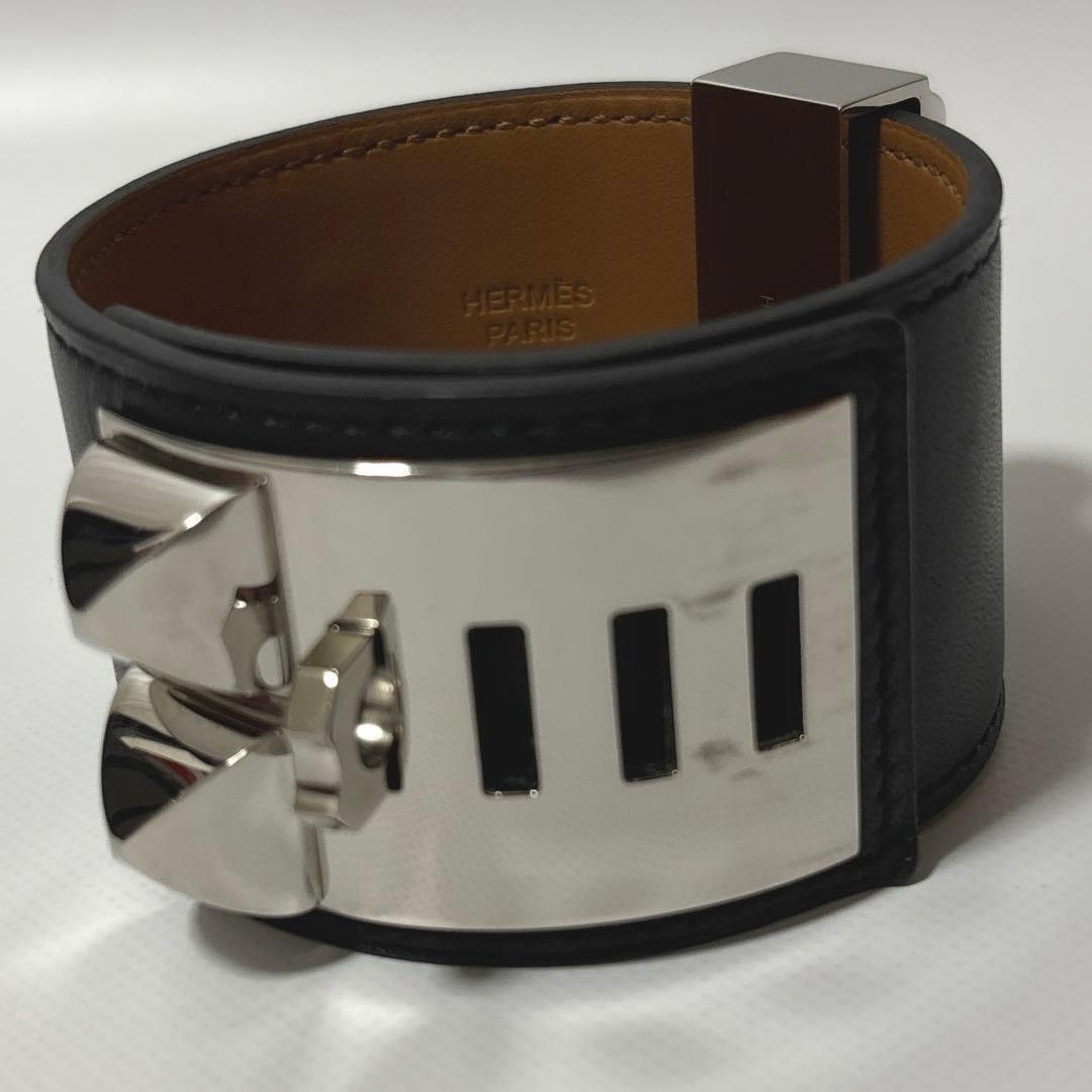HERMES エルメス コリエドシアン ブレスレット ブラック シルバー