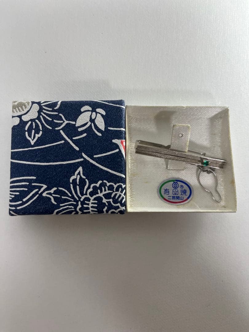 有田焼　K14 ネクタイピン　14金ホワイトゴールド