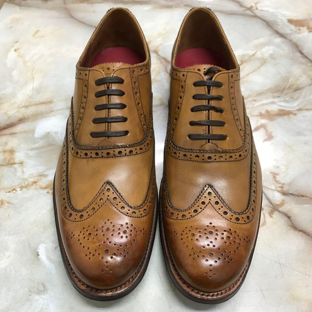 グレンソンウイングチップ革靴。新品未使用サイズ7。