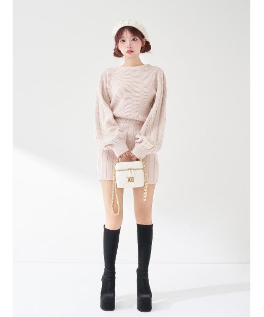 ★☆彡ダーリッチハートオープンニットミニワンピース