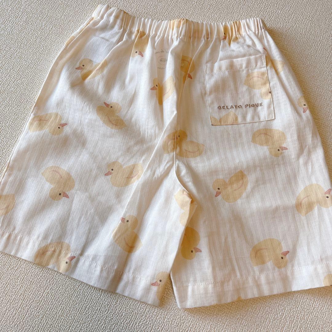 【ジェラート ピケ】【KIDS】アヒル柄　甚平セット　110〜130