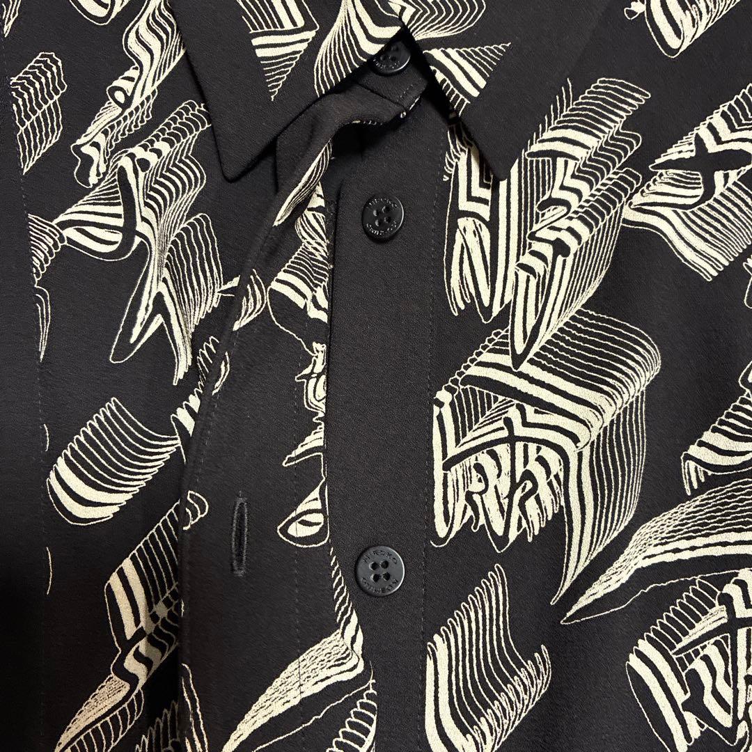 タグ付き新品未使用　ヒロココシノ　黒と白の長袖シャツワンピース