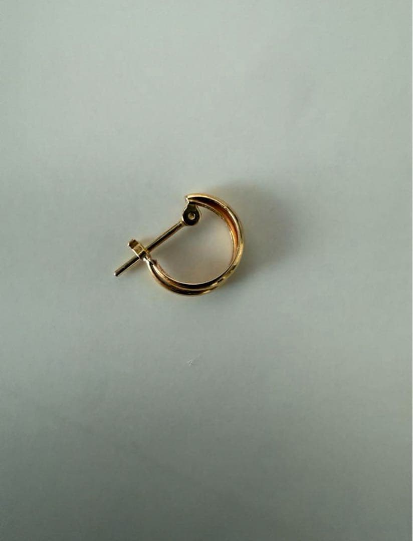 k18ゴールドピアス2連風