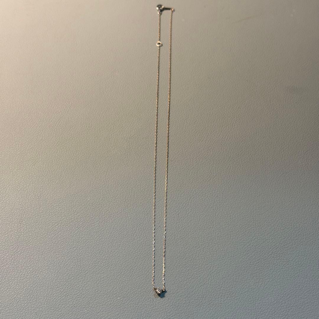 【 渡邊】K18 一粒ダイヤモンド ネックレス 0.1ct WG YG