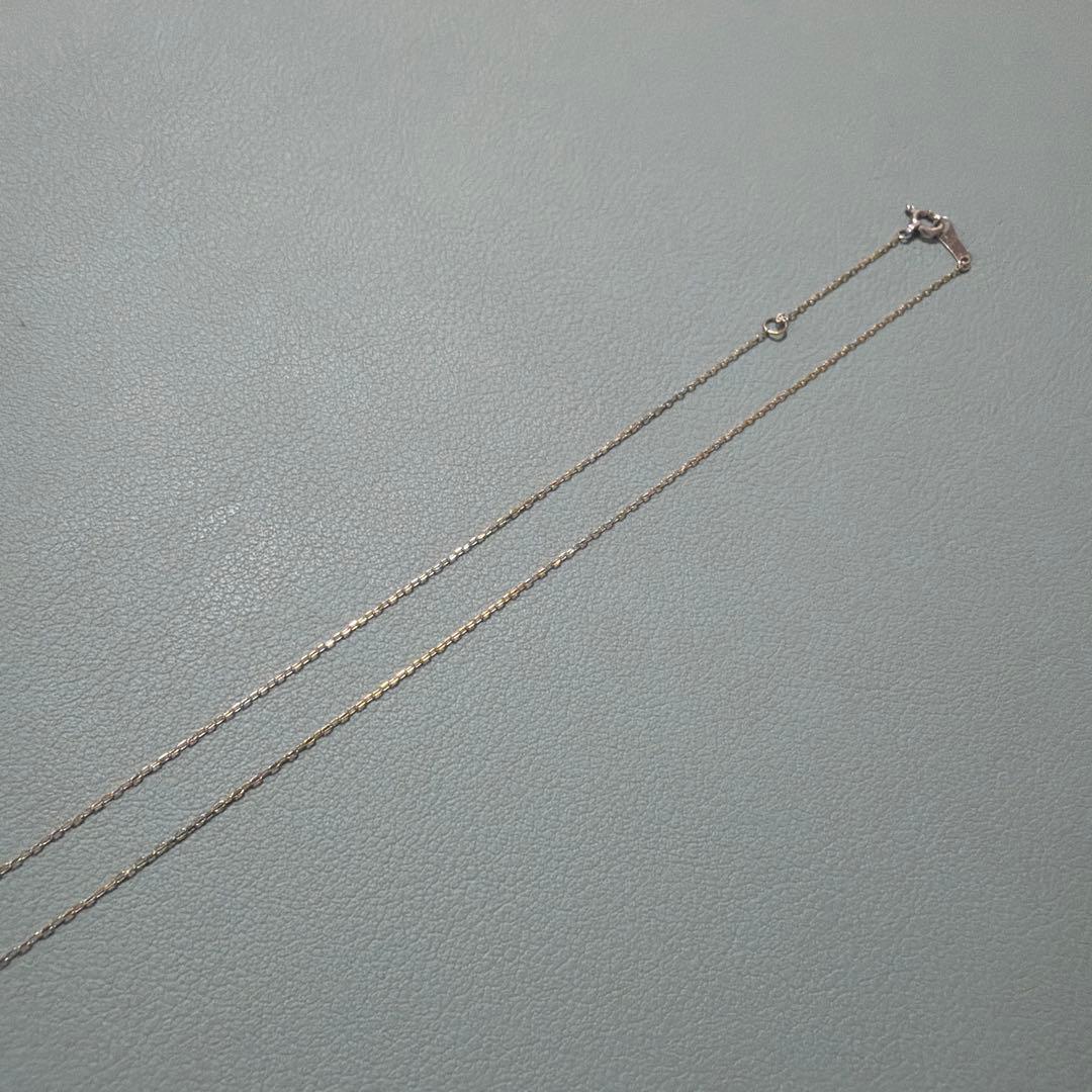 【 渡邊】K18 一粒ダイヤモンド ネックレス 0.1ct WG YG