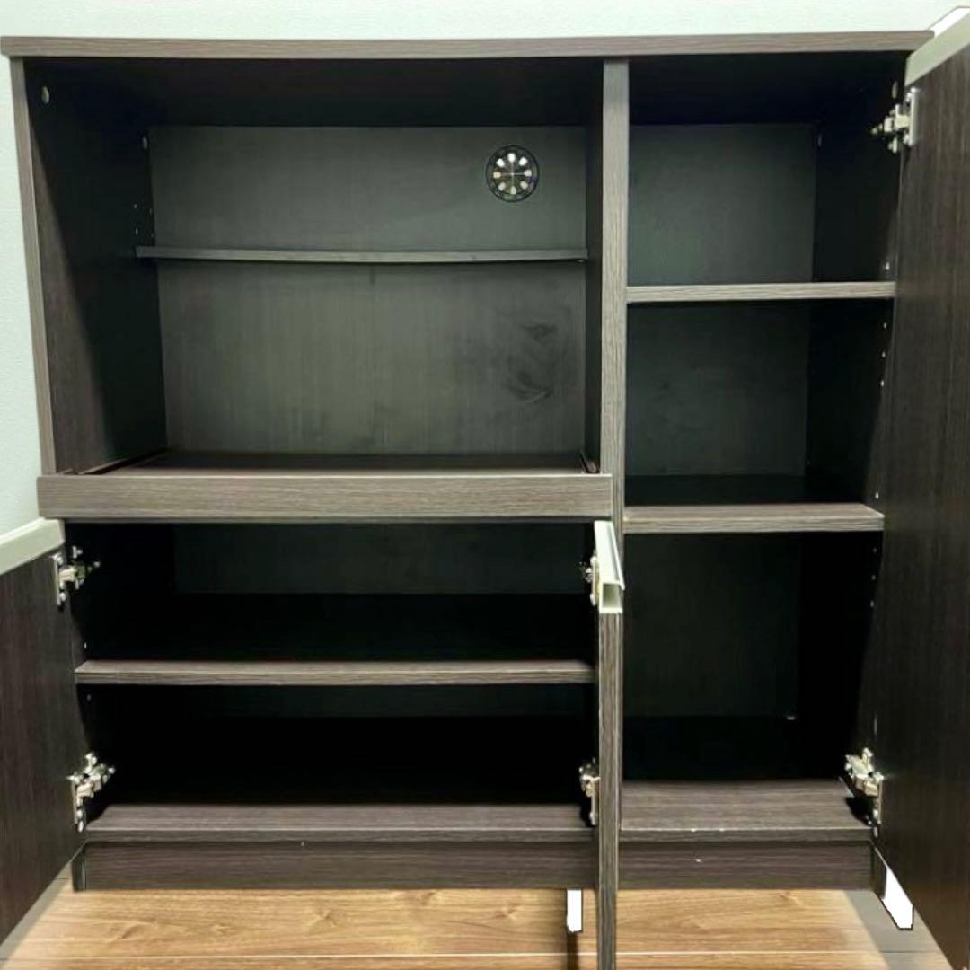 ニトリ レンジ台 フォルム 幅90cm ダークブラウン